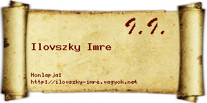 Ilovszky Imre névjegykártya