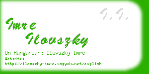 imre ilovszky business card